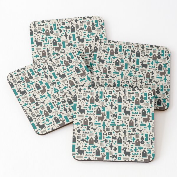Item preview, Geo Cute Christmas l Brown Forest Green designed and sold by cathyvandelaak.