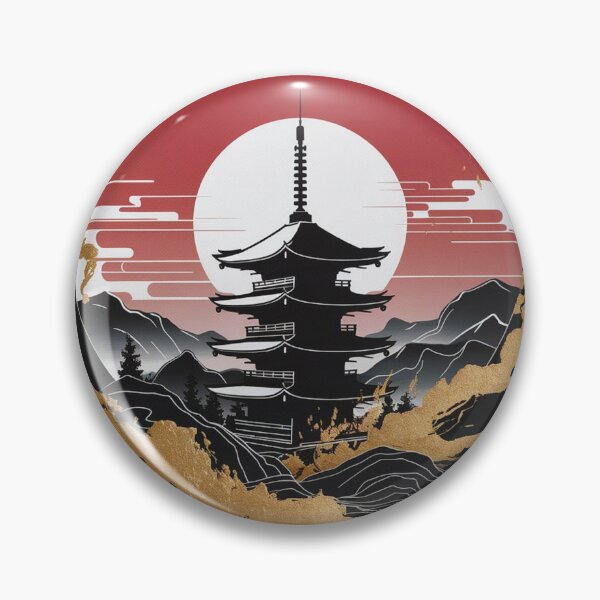 Artikelvorschau, Japanischer Tempel im Finsternis entworfen und verkauft von CustomTee-Lab.