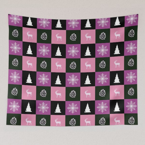 Item preview, Green and pink Christmas checkered pattern designed and sold by by-jwp.