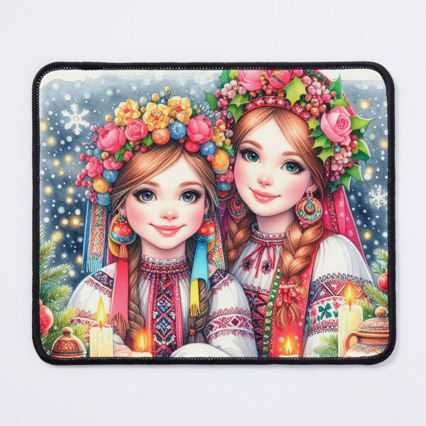 Artikelvorschau, Zwei junge ukrainische Mädchen zu Weihnachten entworfen und verkauft von Tori-Rori.