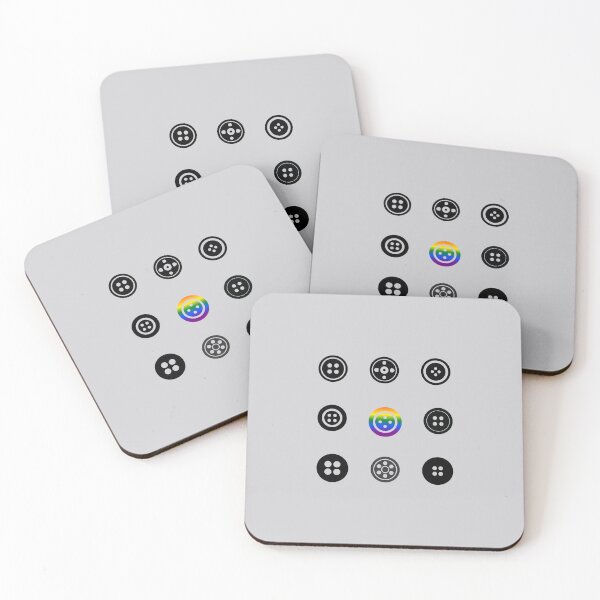 Item preview, Grid design Buttons, classic pride flag, crafters, sewing, grid pattern, seamstress, buttonhole, pridebeproud, pride, fashion, hobbies, couture, handmade, cute, funny, designed and sold by PrideBeProud.