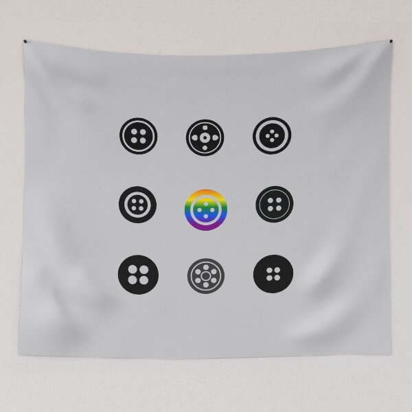 Item preview, Grid design Buttons, classic pride flag, crafters, sewing, grid pattern, seamstress, buttonhole, pridebeproud, pride, fashion, hobbies, couture, handmade, cute, funny, designed and sold by PrideBeProud.