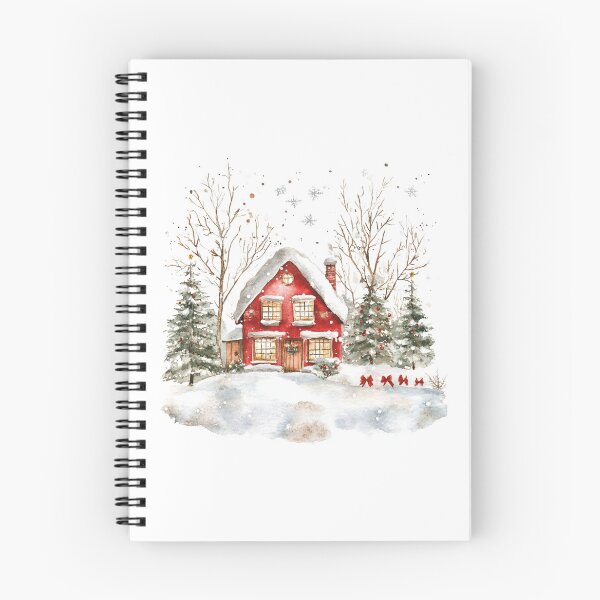Item preview, Watercolor Vintage house-  Christmas Winter season designed and sold by vallass.