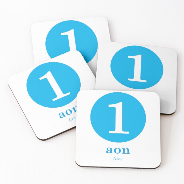 Item preview, number one 1 / aon (with Scottish Gaelic translation and phonetics) blue designed and sold by Mamaidh Made.