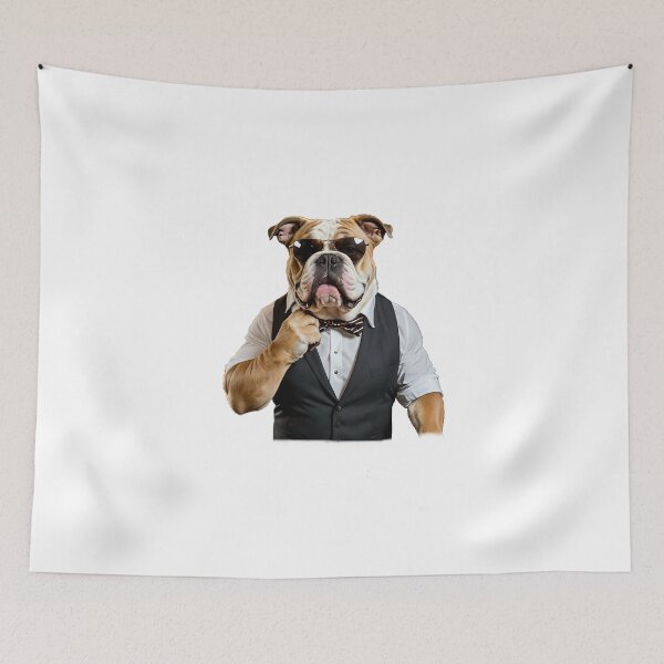 Item preview, English bulldog, businessman, humor, serious class designed and sold by Dan9010.