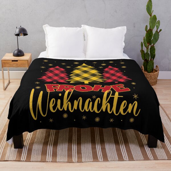 Artikelvorschau, Frohe Weihnachten, karierte Weihnachtsbäume, Farben der deutschen Flagge, festlicher Feiertag entworfen und verkauft von Bad Kitty Designz.