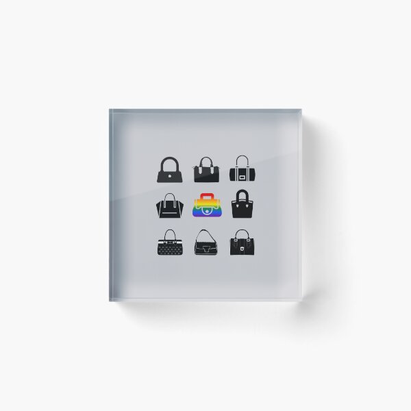 Item preview, Grid design Handbags, classic pride flag, ladies, shopping, grid pattern, retro, unique, pridebeproud, pride, retail therapy, friends, family, cute, funny, designed and sold by PrideBeProud.