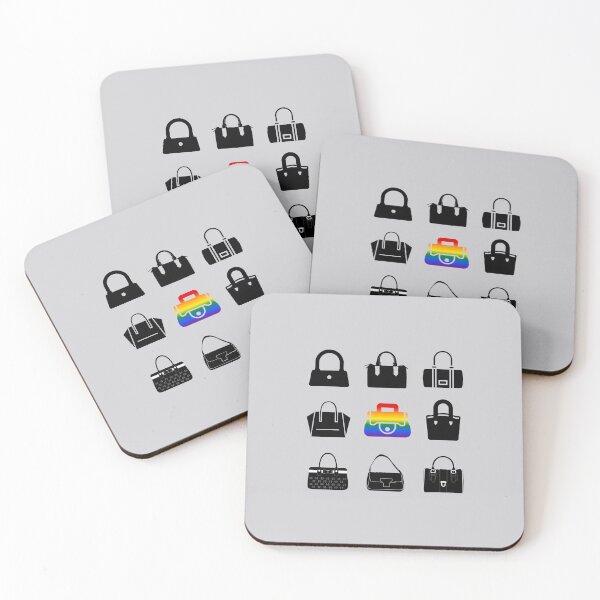 Item preview, Grid design Handbags, classic pride flag, ladies, shopping, grid pattern, retro, unique, pridebeproud, pride, retail therapy, friends, family, cute, funny, designed and sold by PrideBeProud.