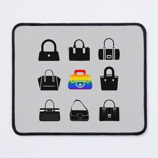 Item preview, Grid design Handbags, classic pride flag, ladies, shopping, grid pattern, retro, unique, pridebeproud, pride, retail therapy, friends, family, cute, funny, designed and sold by PrideBeProud.