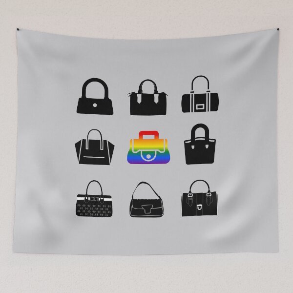 Item preview, Grid design Handbags, classic pride flag, ladies, shopping, grid pattern, retro, unique, pridebeproud, pride, retail therapy, friends, family, cute, funny, designed and sold by PrideBeProud.