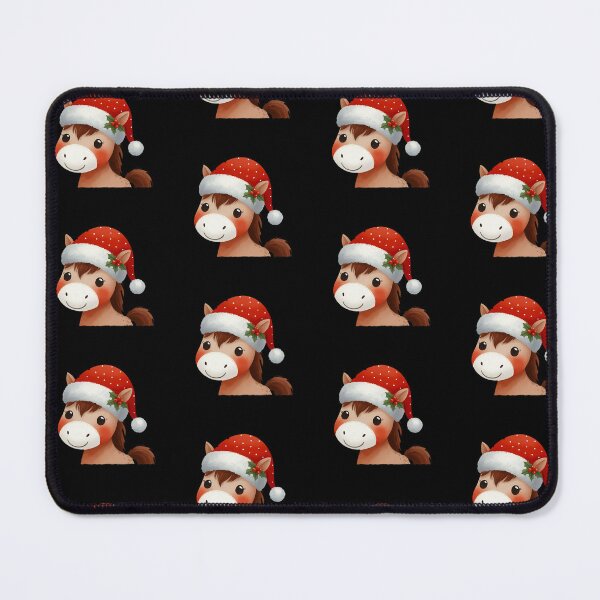 Item preview, Cute Happy Smiling Christmas Horse with Santa Hat designed and sold by GVibezPadel.