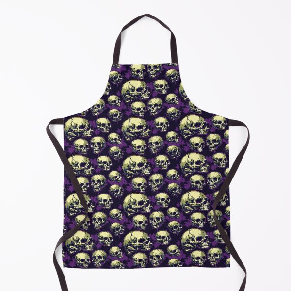 Item preview, Green and purple pixel art skulls pattern designed and sold by FloralZoo.