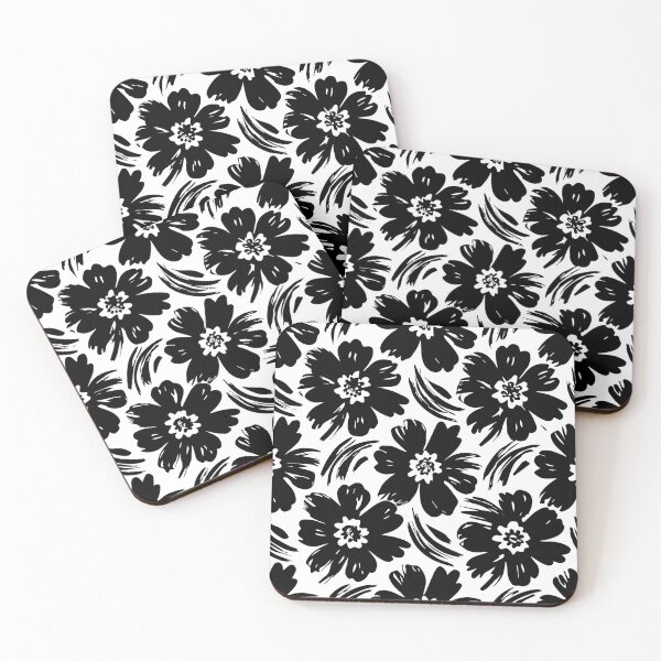 Item preview, Silhouettes hand drawn brush flowers pattern. designed and sold by Riva Begum.