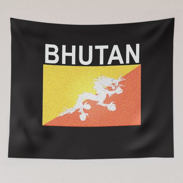 Item preview, Bhutan Flag Stained Glass Effect National Pride Design designed and sold by merchhost.