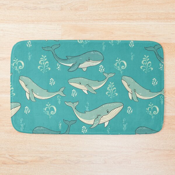 Item preview, Blue whales seamless pattern designed and sold by deelitt.