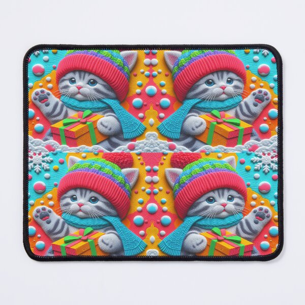 Item preview, Cute Whimsical Kitten Christmas 3D Design. designed and sold by Printable Pressies.