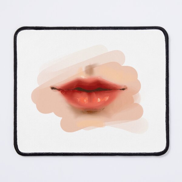 Item preview, Illustration of red women lips, shiny and sensual, for fashion and beauty designs designed and sold by Nadja Leutloff.