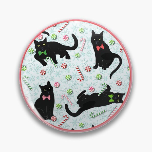 Item preview, Black Cats Happy with Candy Canes they stole from the Christmas tree. designed and sold by MagentaRose.