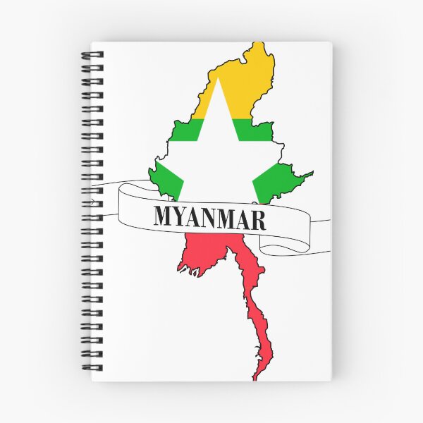 Item preview, Myanmar flag map designed and sold by visual adventures.