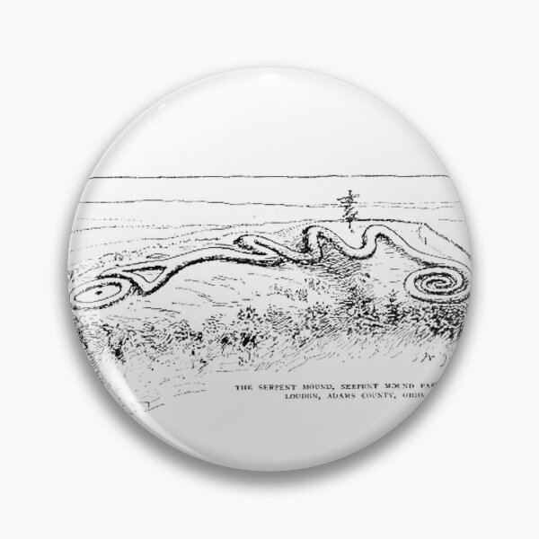 Item preview, Vintage Art Serpent Mound Ohio Aerial Drawing designed and sold by Earth Nature Creations.