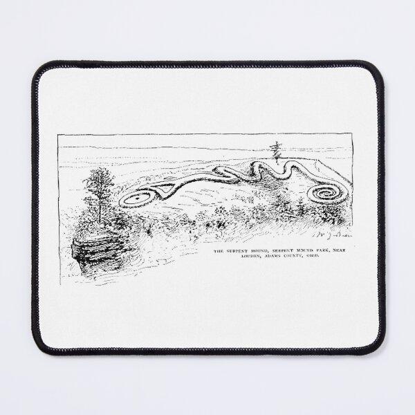 Item preview, Vintage Art Serpent Mound Ohio Aerial Drawing designed and sold by Earth Nature Creations.