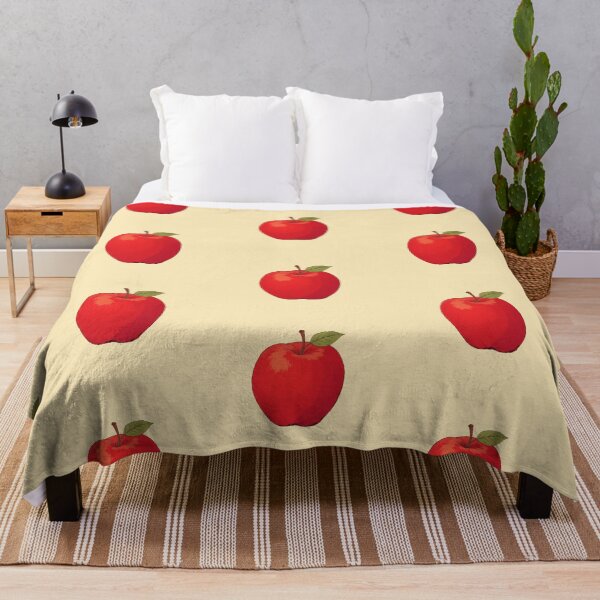Item preview, Bright Red Apple in Pastel Beige A Ligne Claire Comic Illustration designed and sold by ShroomForge.
