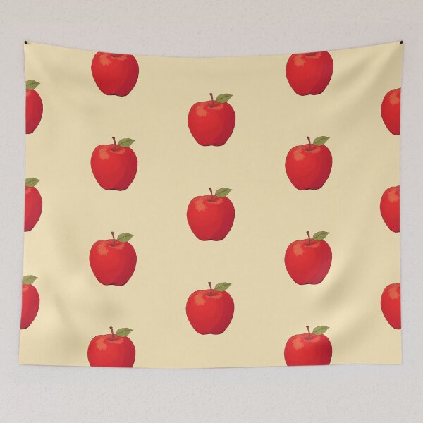 Item preview, Bright Red Apple in Pastel Beige A Ligne Claire Comic Illustration designed and sold by ShroomForge.
