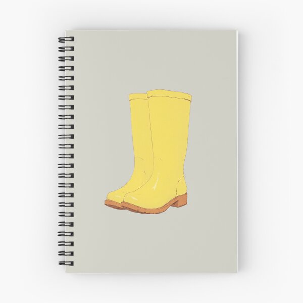 Item preview, Yellow Sheened Rubber Boot on Pastel Gray Ligne Claire Comic Illustration designed and sold by ShroomForge.