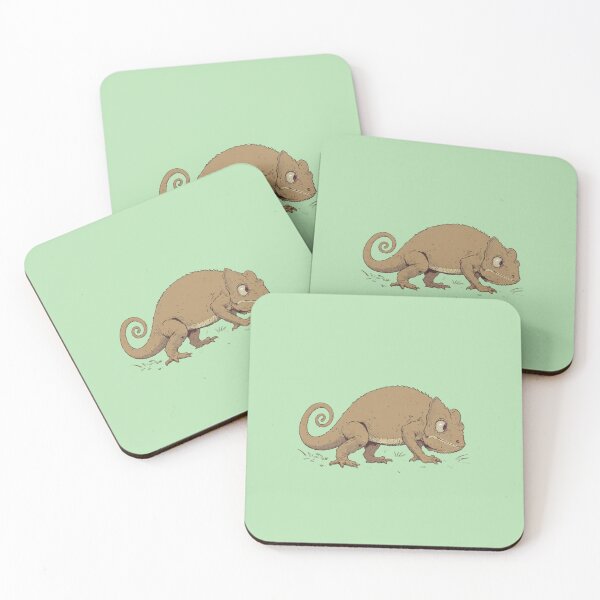 Item preview, Camouflaged Chameleon in Pastel Mint  Comic Style Illustration designed and sold by ShroomForge.