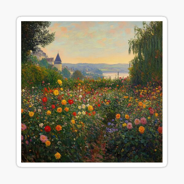 Item preview, Flower Beds at Vetheuil designed and sold by melikekoc.