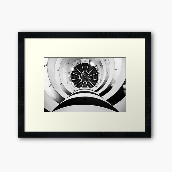Solomon R. Guggenheim Museum - New York Photography, Black and White, Architecture, Wall Art, NYC, Urban Art, Home Decor Framed Art Print