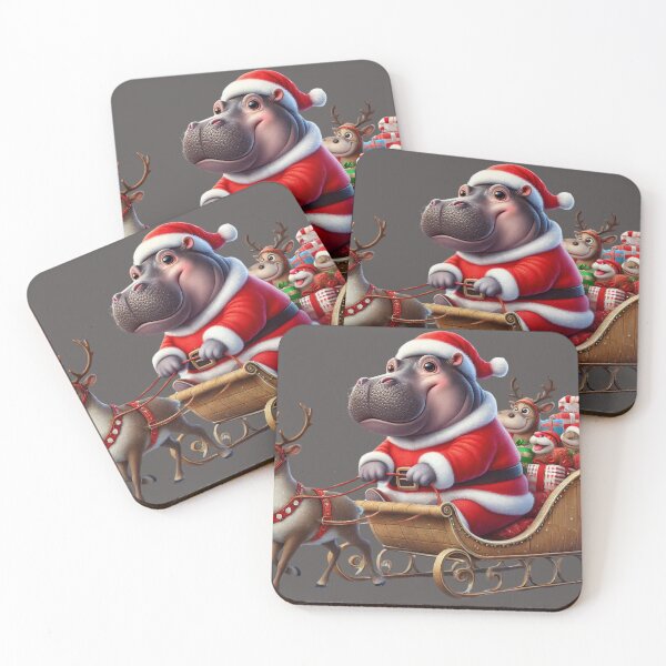 Item preview, hippo Santa  designed and sold by Catsmoment.