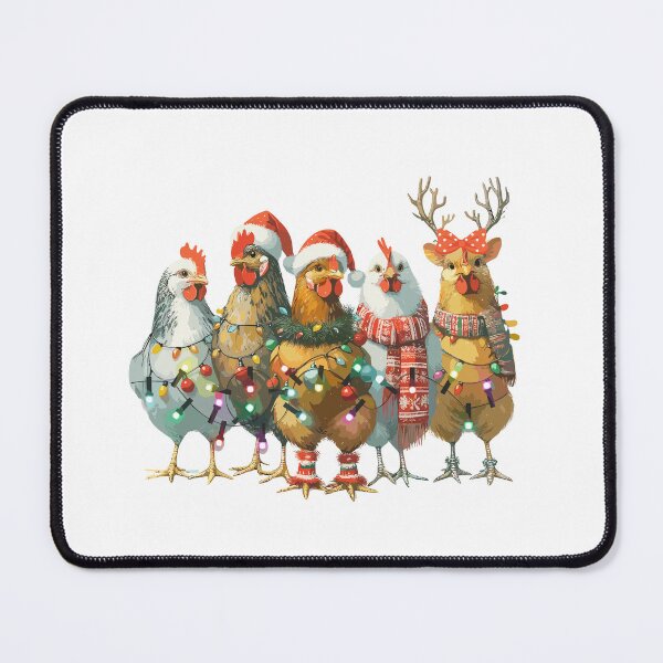 Item preview, Chicken hens Rooisters tangled in christmas light  designed and sold by Dominika Farkašová.