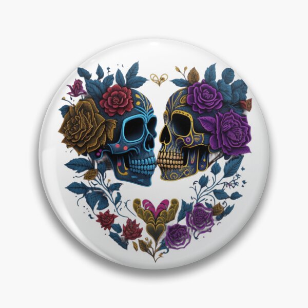 Item preview, Eternal love flowers and skulls designed and sold by PrintSparkle.