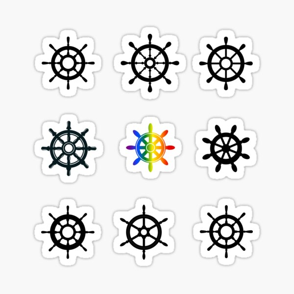 Item preview, Grid design, Boats Steering Wheel, classic pride flag, grid pattern, outdoors, life aquatic, pridebeproud, pride, selfcare, seaside, boats, cute, funny, cruise, fishing, deep sea,  designed and sold by PrideBeProud.