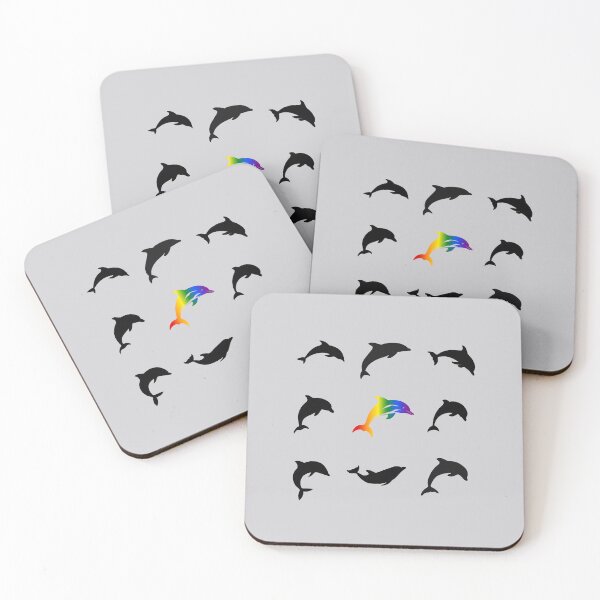 Item preview, Grid design, Dolphin, classic pride flag, grid pattern, outdoors, life aquatic, pridebeproud, pride, selfcare, seaside, marine, cute, funny, underwater, deep sea,  designed and sold by PrideBeProud.