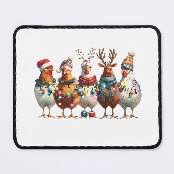 Item preview, Chicken hens Rooisters tangled in christmas light  designed and sold by Dominika Farkašová.