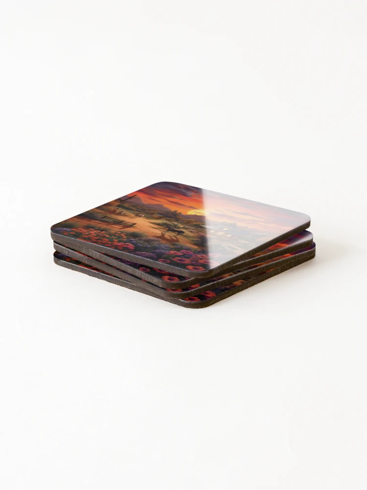 Thumbnail 4 of 5, Coasters (Set of 4), Tranquil Ranch designed and sold by Rtymer.