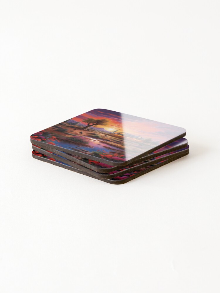 Thumbnail 4 of 5, Coasters (Set of 4), Tranquil Ranch designed and sold by Rtymer.