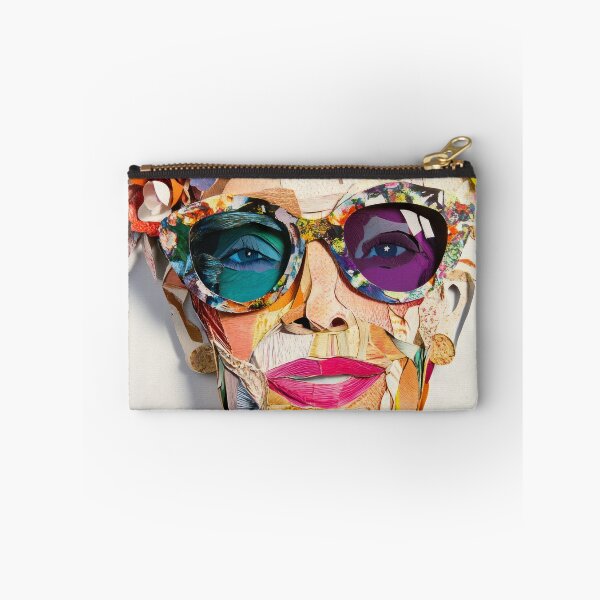 Item preview, Golden Years, Bold Hues - Collage Portrait - Elderly Woman With Floral Head Piece designed and sold by MysticMarble.