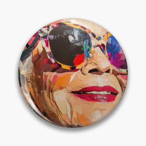 Item preview, Timelessly Vibrant - Collage Portrait - Elderly Woman With Floral Head Piece designed and sold by MysticMarble.