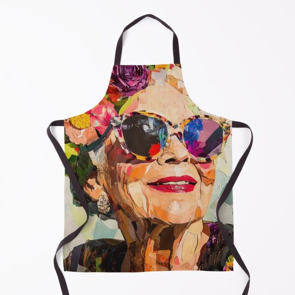 Item preview, Timelessly Vibrant - Collage Portrait - Elderly Woman With Floral Head Piece designed and sold by MysticMarble.