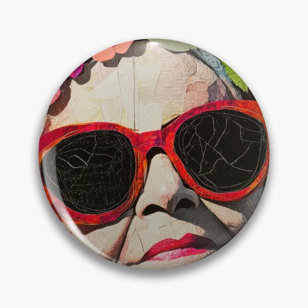Item preview, Fierce and Fabulous - Collage Portrait - Elderly Woman With Floral Head Piece designed and sold by MysticMarble.
