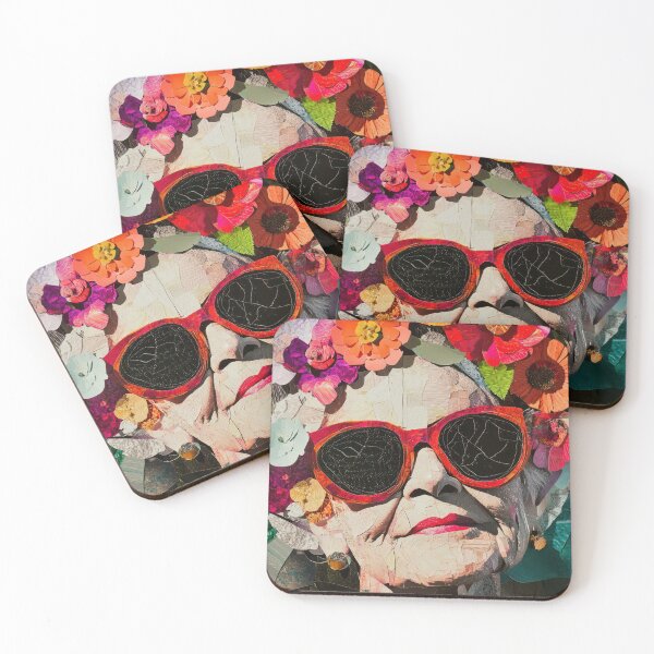 Item preview, Fierce and Fabulous - Collage Portrait - Elderly Woman With Floral Head Piece designed and sold by MysticMarble.