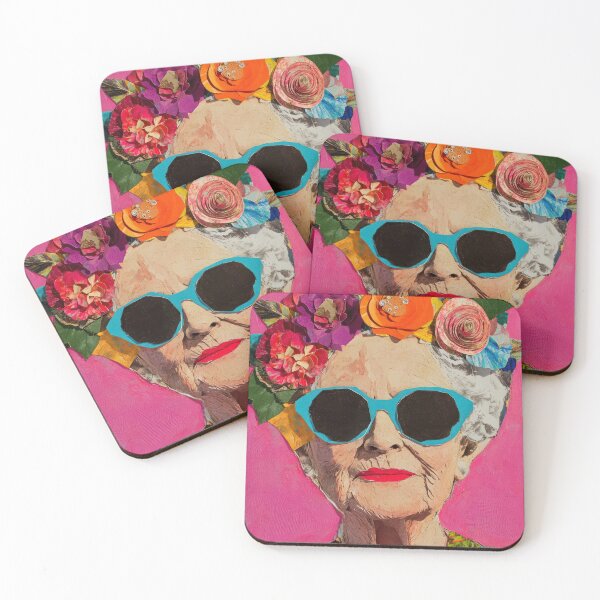 Item preview, Age of Radiance - Collage Portrait - Elderly Woman With Floral Head Piece designed and sold by MysticMarble.