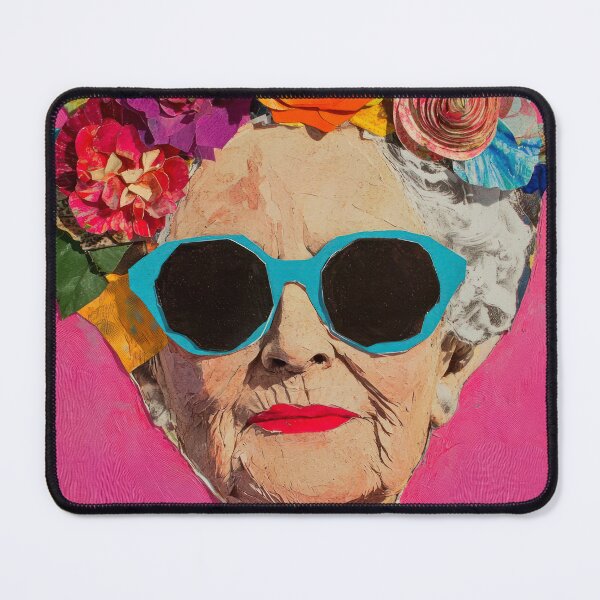 Item preview, Age of Radiance - Collage Portrait - Elderly Woman With Floral Head Piece designed and sold by MysticMarble.
