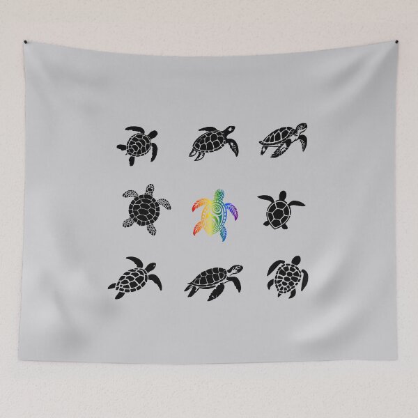 Item preview, Grid design, Sea Turtle, classic pride flag, grid pattern, Turtle, sea life, ocean, undersea,  designed and sold by PrideBeProud.