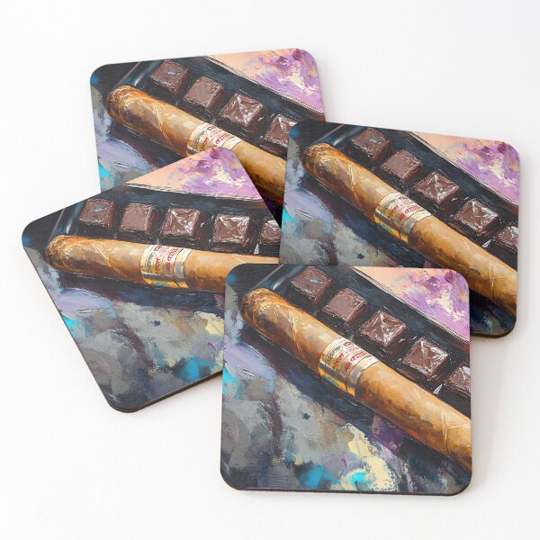 Item preview, Cigar and Dark Chocolates - A Bold Fusion of Rich Flavors and Vibrant Colors Abstract Digital AI Art designed and sold by OlfactoART Studio.