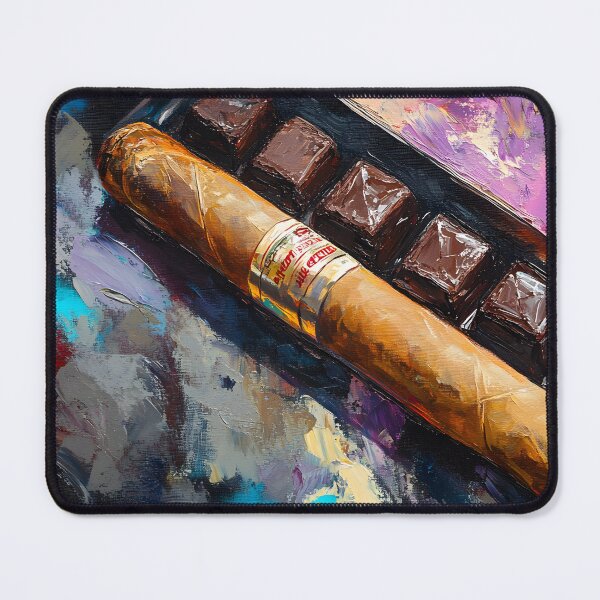 Item preview, Cigar and Dark Chocolates - A Bold Fusion of Rich Flavors and Vibrant Colors Abstract Digital AI Art designed and sold by OlfactoART Studio.