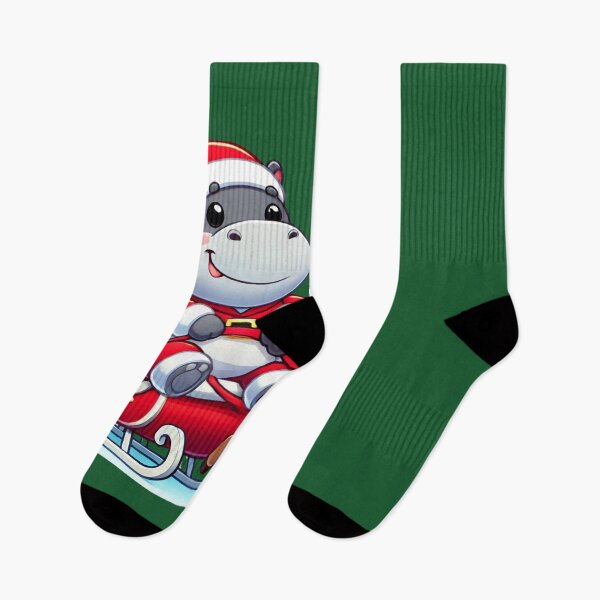 Item preview, hippo santa  designed and sold by Catsmoment.